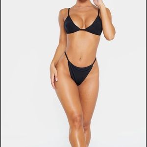 Black thong bikini bottoms